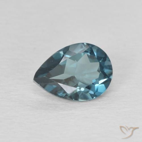 Topazio Blu London naturale da 0.86 ct, Forma a pera, VS