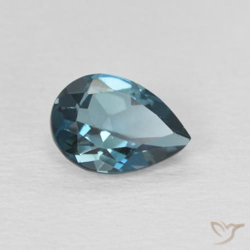 Topazio Blu London naturale da 0.86 ct, Forma a pera, VS