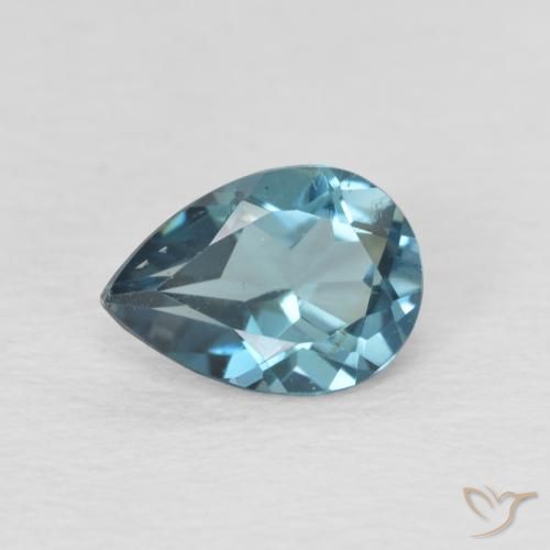 0.89ct Naturale Blu London Topazio, Forma a pera, VS