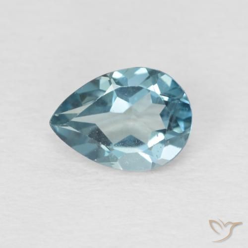 0.89ct Naturale Blu London Topazio, Forma a pera, VS