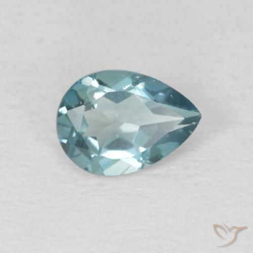 Topazio Blu London naturale da 0.89 ct, Forma a pera, VS