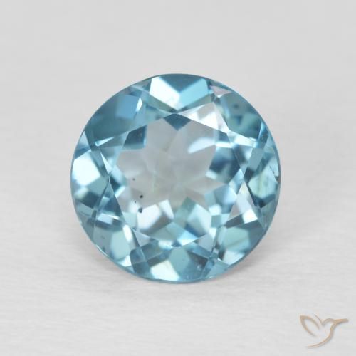 Topazio Blu London naturale da 2.26 ct, Rotondo, VVS-VS