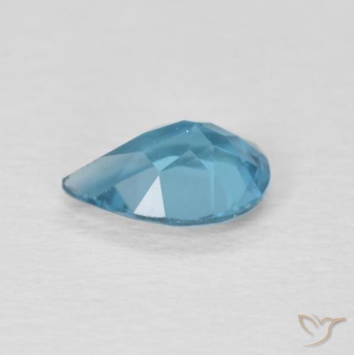 Topazio Blu London naturale da 0.81 ct, Forma a pera, VS
