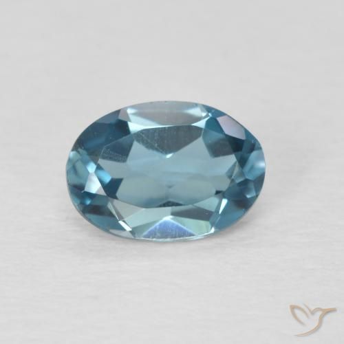 0.90ct Naturale Blu London Topazio, Ovale, VVS