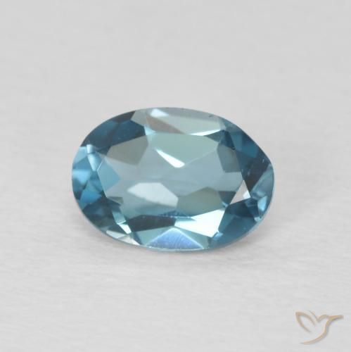Topazio Blu London naturale da 0.90 ct, Ovale, VVS