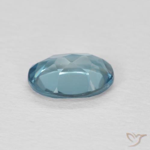 Topazio Blu London naturale da 0.90 ct, Ovale, VVS