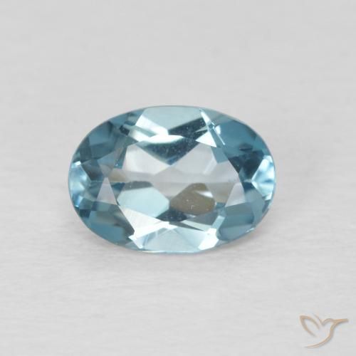 0.89ct Naturale Blu London Topazio, Ovale, VVS