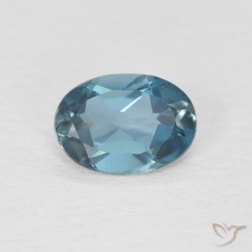 0.88ct Naturale Blu London Topazio, Ovale, VVS