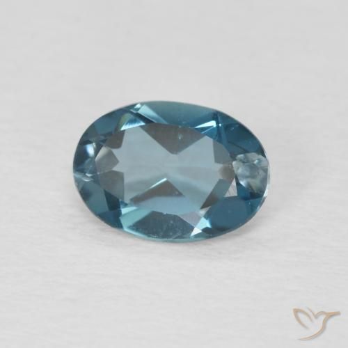 Topazio Blu London naturale da 0.88 ct, Ovale, VVS