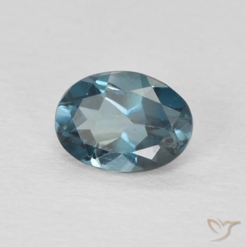 Topazio Blu London naturale da 0.90 ct, Ovale, VVS