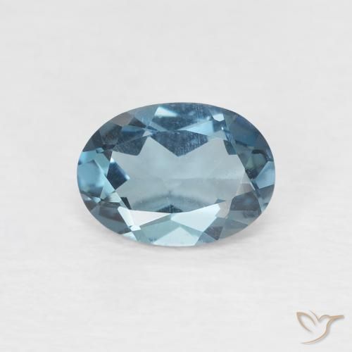 Topazio Blu London naturale da 0.96 ct, Ovale, VVS-VS