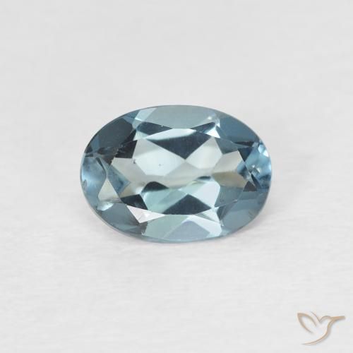 0.87ct Naturale Blu London Topazio, Ovale, VVS-VS