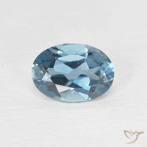 0.97ct Naturale Blu London Topazio, Ovale, VVS-VS