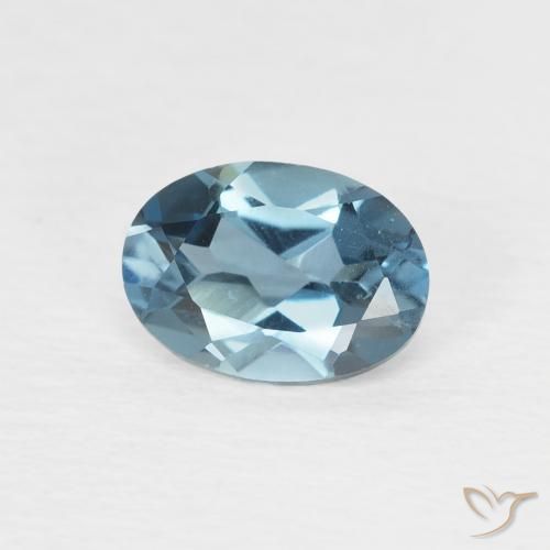 Topazio Blu London naturale da 0.97 ct, Ovale, VVS-VS