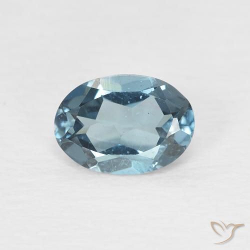 0.98ct Naturale Blu London Topazio, Ovale, VS