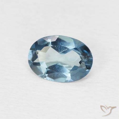 Topazio Blu London naturale da 0.74 ct, Ovale, VS