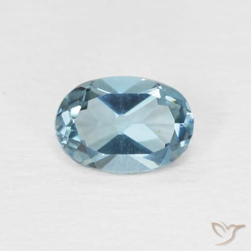 0.95ct Naturale Blu London Topazio, Ovale, VVS
