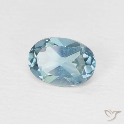 Topazio Blu London naturale da 0.95 ct, Ovale, VVS