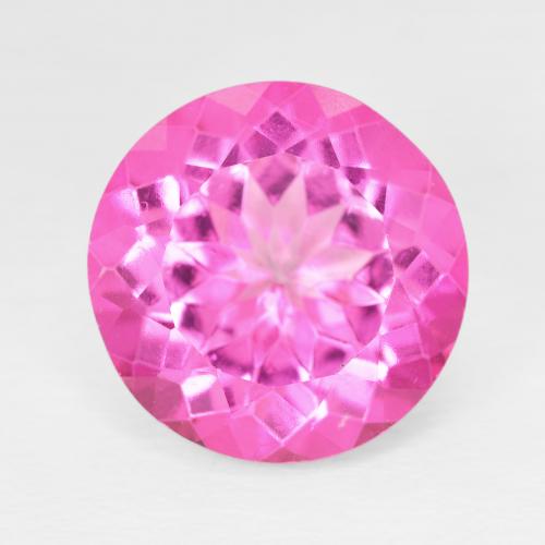 Topazio Medium Dark-Pink naturale da 12.08 ct, Taglio rotondo, VS