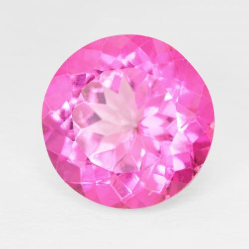 Topazio Medium Dark-Pink naturale da 12.08 ct, Taglio rotondo, VS