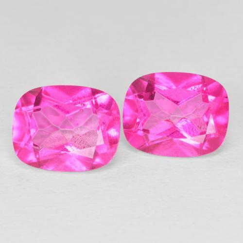 Topazio naturale rosa da 7,73 ct, taglio a cuscino, VVS-VS