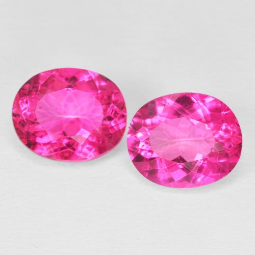 Gemme di Topazio Rosa scuro naturale da 9.23 ct, Taglio ovale, VVS-VS