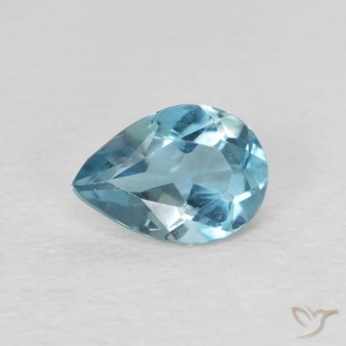 0.80ct Naturale Blu svizzero Topazio, Forma a pera, VVS-VS