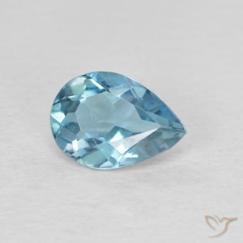 Topazio Blu svizzero naturale da 0.80 ct, Forma a pera, VVS-VS