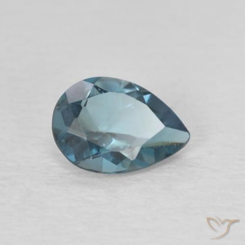 Topazio Blu London naturale da 0.74 ct, Forma a pera, VVS-VS