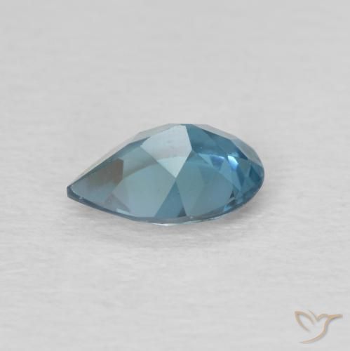 Topazio Blu London naturale da 0.74 ct, Forma a pera, VVS-VS