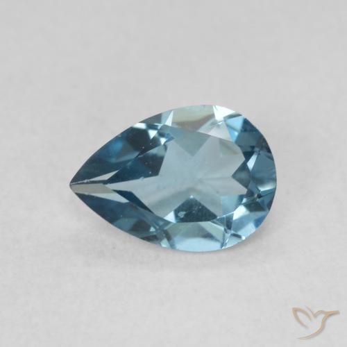 0.78ct Naturale Blu London Topazio, Forma a pera, VVS-VS