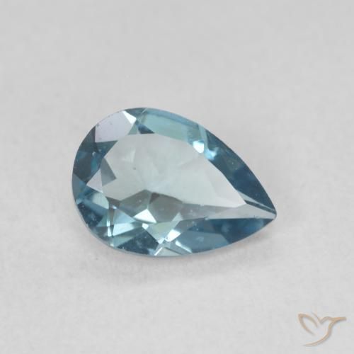 Topazio Blu London naturale da 0.78 ct, Forma a pera, VVS-VS