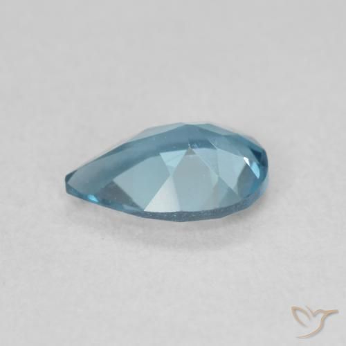 Topazio Blu London naturale da 0.78 ct, Forma a pera, VVS-VS