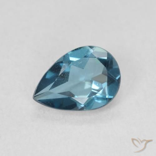 0.81ct Naturale Blu London Topazio, Forma a pera, VVS-VS