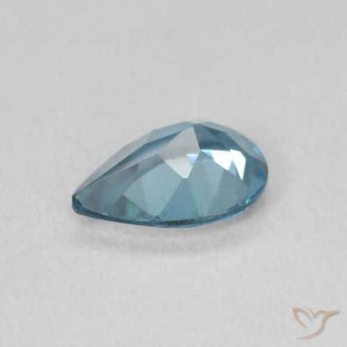 Topazio Blu London naturale da 0.81 ct, Forma a pera, VVS-VS