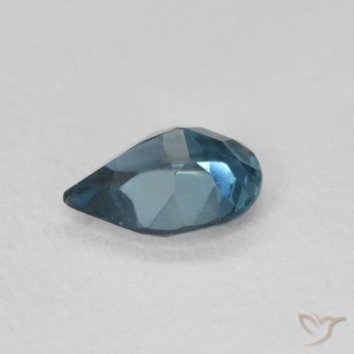 Topazio Blu London naturale da 0.77 ct, Forma a pera, VVS-VS