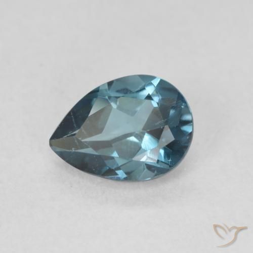 0.92ct Naturale Blu London Topazio, Forma a pera, VVS-VS