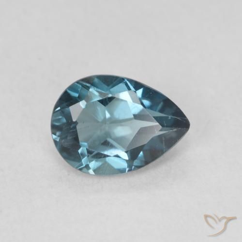 Topazio Blu London naturale da 0.92 ct, Forma a pera, VVS-VS