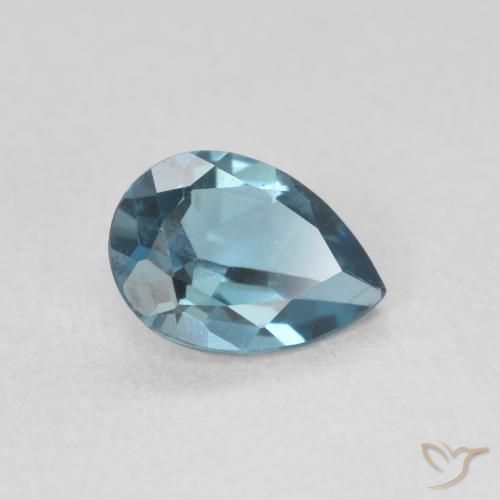Topazio Blu London naturale da 0.83 ct, Forma a pera, VVS-VS