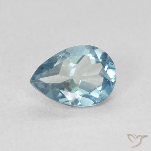 0.86ct Naturale Celeste Topazio, Forma a pera, VVS-VS