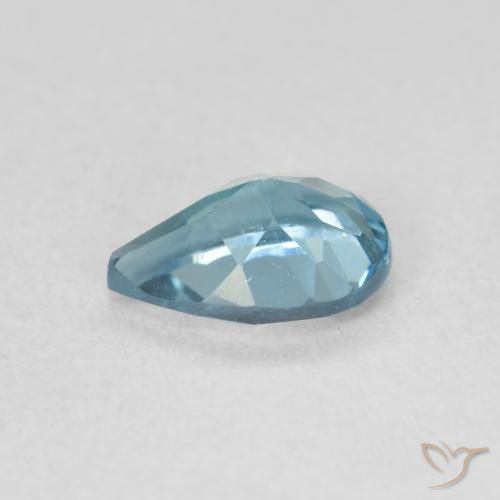 Topazio Celeste naturale da 0.86 ct, Forma a pera, VVS-VS