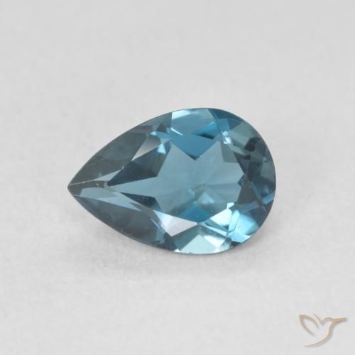 0.85ct Naturale Blu London Topazio, Forma a pera, VVS-VS