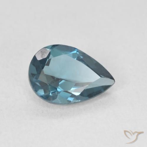 Topazio Blu London naturale da 0.85 ct, Forma a pera, VVS-VS