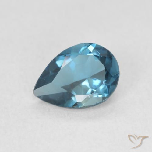 0.85ct Naturale Blu London Topazio, Forma a pera, VVS-VS