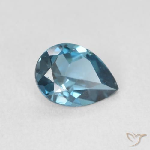 Topazio Blu London naturale da 0.85 ct, Forma a pera, VVS-VS