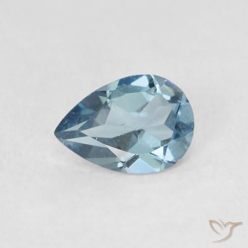 0.77ct Naturale Blu London Topazio, Forma a pera, VS