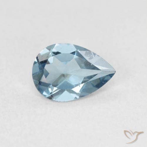 Topazio Blu London naturale da 0.77 ct, Forma a pera, VS