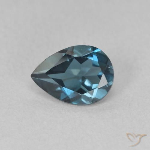 Topazio Blu London naturale da 0.89 ct, Forma a pera, VVS-VS