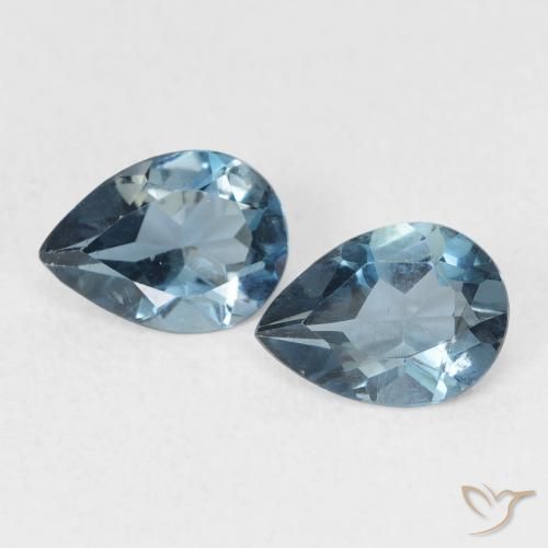 1.51ctw Naturale Blu London Topazio, Forma a pera, VVS-VS