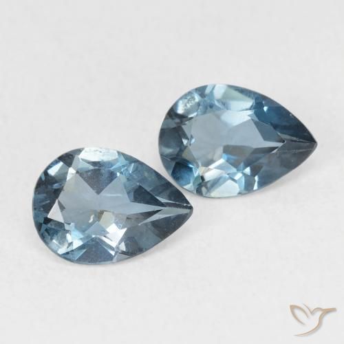 Gemme di Topazio Blu London naturale da 1.51 ct, Forma a pera, VVS-VS